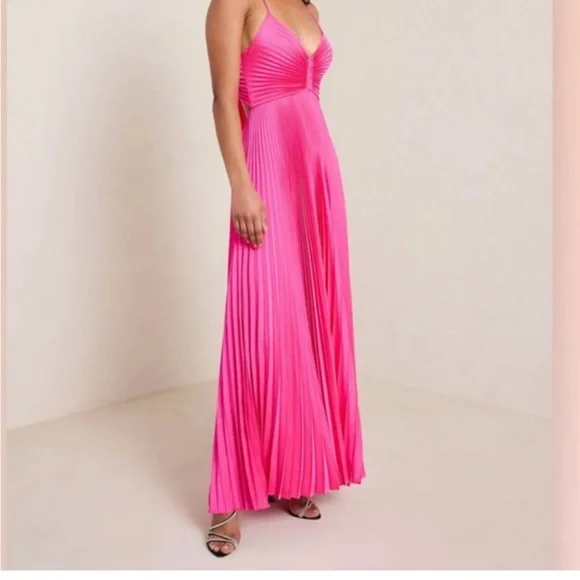 chinese dress ladies ALC Aries Pleated Maxi Dress in Mandarin Orange